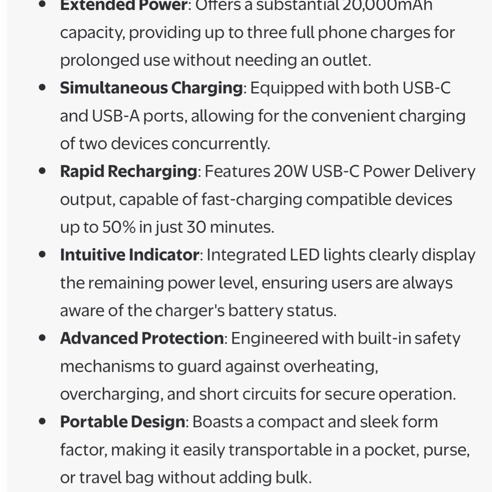 Black Power Bank 20000mAh - Picture 4 of 6